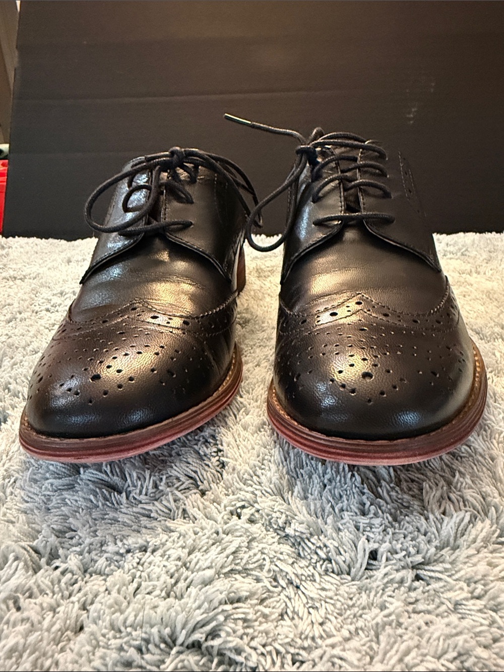 Women’s Classic Oxford Brogue Wingtip Leather Shoes - Picture 5 of 7
